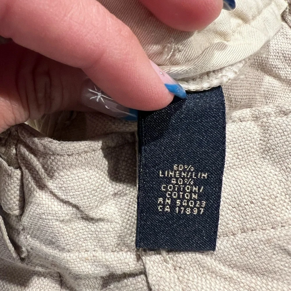 Vintage Banana Republic Women's Size  30/30 Linen Blend Cargo Button Fly Trouser